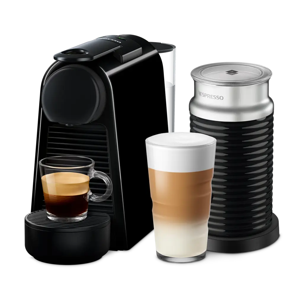 CAFETERA NESPRESSO ESSENZA MINI BLACK -PIRAMIDAL + AEROCCINO