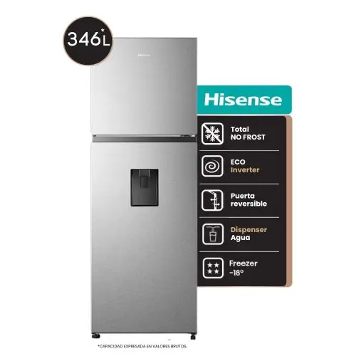 [11793] HELADERA HISENSE N320NMC C/DISP 346 LTS